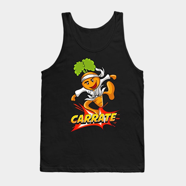 Cute & Funny Carrate Karate Training Carrot Pun Tank Top by theperfectpresents